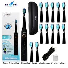 Load image into Gallery viewer, Seago Sonic Electric Toothbrush SG-507 Adult Timer Brush Set - beesdecorpro
