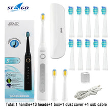 Load image into Gallery viewer, Seago Sonic Electric Toothbrush SG-507 Adult Timer Brush Set - beesdecorpro
