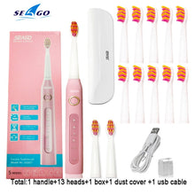 Load image into Gallery viewer, Seago Sonic Electric Toothbrush SG-507 Adult Timer Brush Set - beesdecorpro
