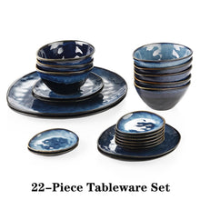 Load image into Gallery viewer, VANCASSO Starry Blue 11/22/33-Piece Ceramic Tableware Dinner Set - beesdecorpro
