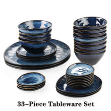 Load image into Gallery viewer, VANCASSO Starry Blue 11/22/33-Piece Ceramic Tableware Dinner Set - beesdecorpro
