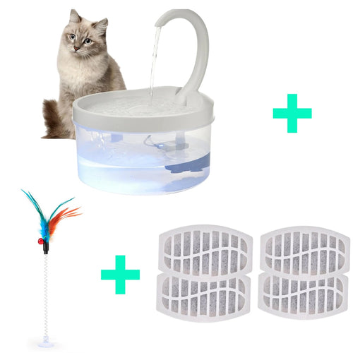 Cat Water Dispenser  With LED Light Bird Dog Drink Bowl - beesdecorpro