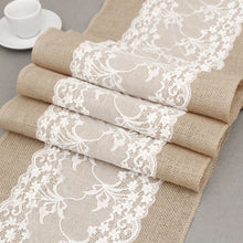 Load image into Gallery viewer, Elegant Jute Table Runner Burlap Lace Table Cloth - beesdecorpro
