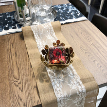 Load image into Gallery viewer, Elegant Jute Table Runner Burlap Lace Table Cloth - beesdecorpro
