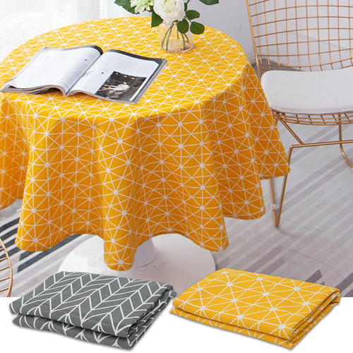 Cotton Linen Nordic Round Washable Tablecloth - beesdecorpro