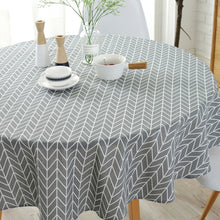 Load image into Gallery viewer, Cotton Linen Nordic Round Washable Tablecloth - beesdecorpro
