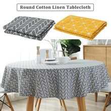 Load image into Gallery viewer, Cotton Linen Nordic Round Washable Tablecloth - beesdecorpro
