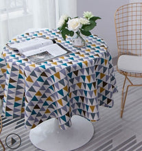 Load image into Gallery viewer, Cotton Linen Nordic Round Washable Tablecloth - beesdecorpro
