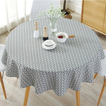 Load image into Gallery viewer, Cotton Linen Nordic Round Washable Tablecloth - beesdecorpro
