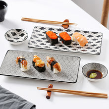 Load image into Gallery viewer, Vancasso Haruka Japanese Style Porcelain Sushi Plate Set

