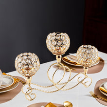Load image into Gallery viewer, 3 Arms Crystal Candelabra Tealight Candle Holders
