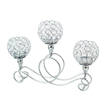 Load image into Gallery viewer, 3 Arms Crystal Candelabra Tealight Candle Holders
