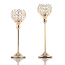 Load image into Gallery viewer, 3 Arms Crystal Candelabra Tealight Candle Holders
