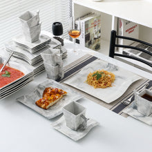 Load image into Gallery viewer, MALACASA FLORA 56-Piece Marble Grey Porcelain Dinner Set
