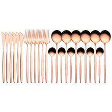 Load image into Gallery viewer, 24PCS Dinnerware Set Glossy Stainless Steel

