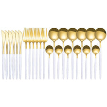Load image into Gallery viewer, 24PCS Dinnerware Set Glossy Stainless Steel
